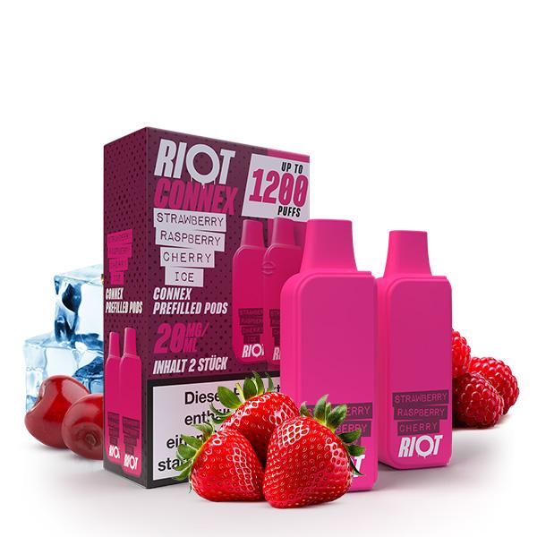 2x RIOT SQUAD Connex Pod - Strawberry Raspberry Cherry Ice