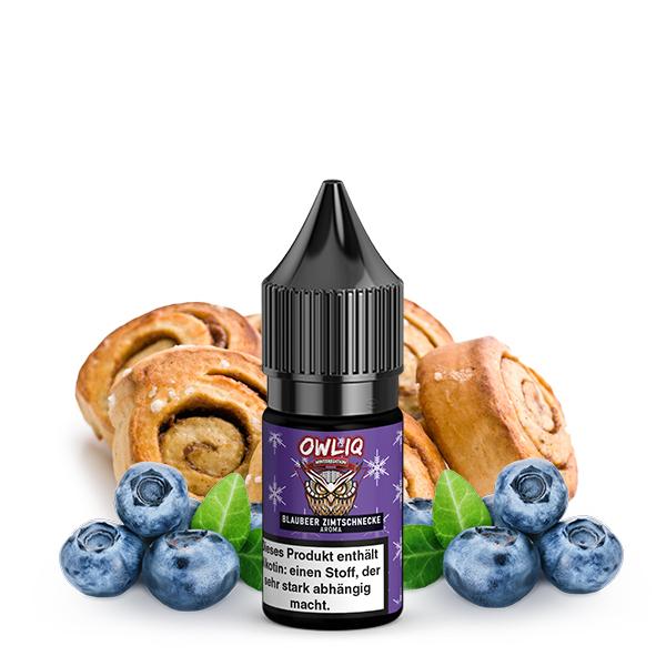 OWLIQ Weihnachtsedition Blaubeer Zimtschnecke Nikotinsalz Liquid 10 ml