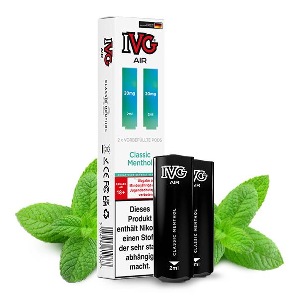 2x IVG Air Prefilled Pod - Classic Menthol