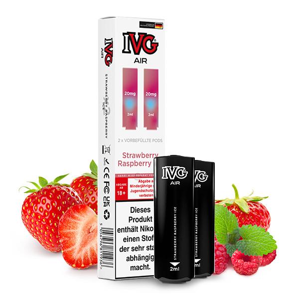 2x IVG Air Prefilled Pod - Strawberry Raspberry Ice